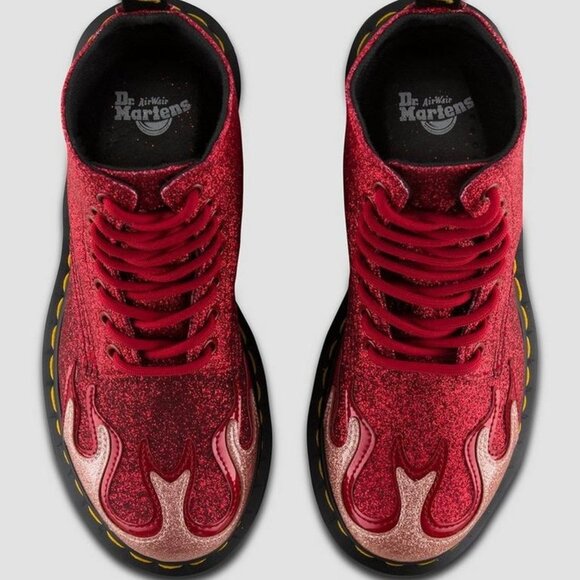 Dr. Martens 1460 Pascal Flame Glitter Boot - Picture 3 of 11